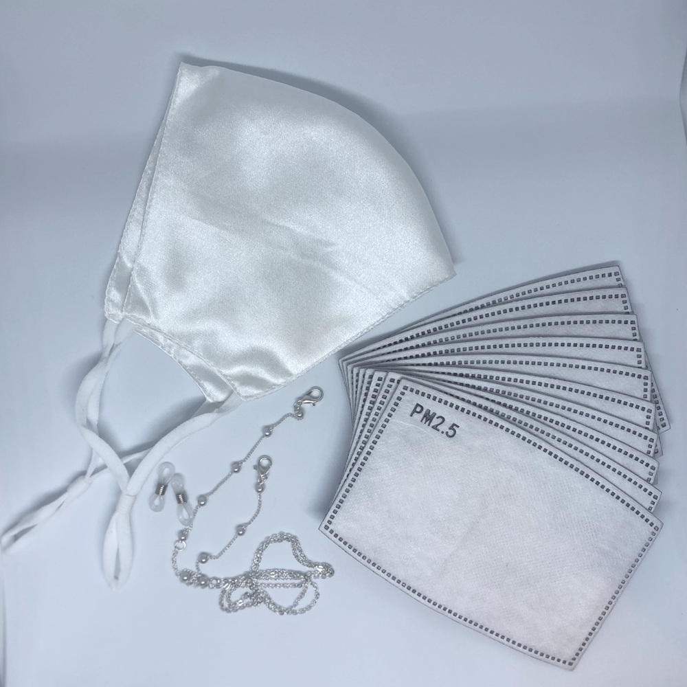 Mulberry silk facemask with lanyard & filters